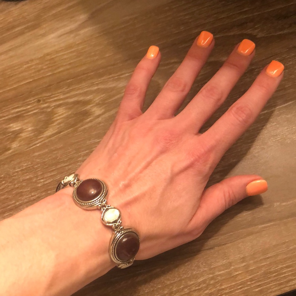 Lia Sophia Merlot & Pearl Bracelet